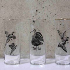 3 Vintage longdrinkglazen - Jachttafereel - WATERSNIPJACHT!